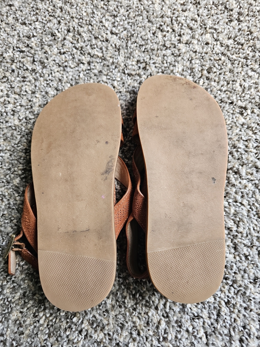 Kelsi Dagger Rust/Tan Suede Multi-Strap Studded Sandals - Picture 4 of 6